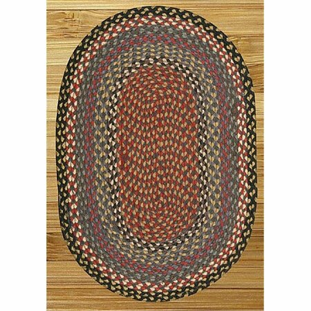 CAPITOL EARTH RUGS Burgundy-Blue-Gray Jute Braided Rug 03-043